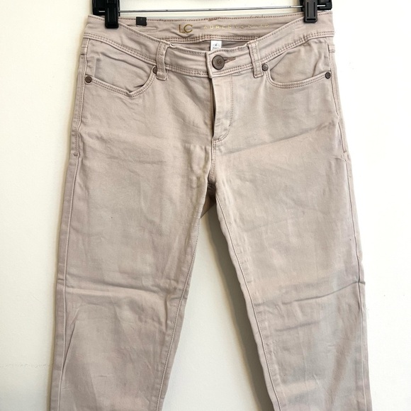 2/$30 Lauren Conrad - Cream Skinny Jeans with Raw Hem – Size 4 - Picture 3 of 9
